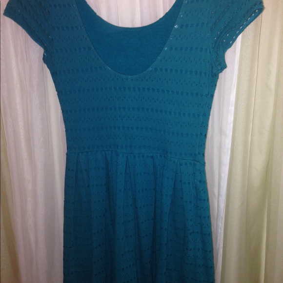 Eight Sixty dark teal eyelet dress - Picture 7 of 8